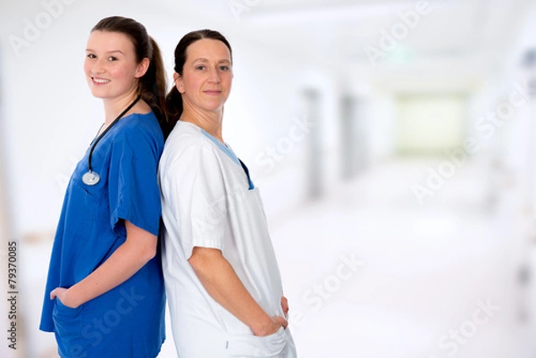 Obraz young female doctor and nurse