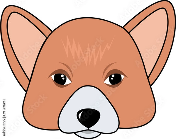 Obraz Corgi face icon