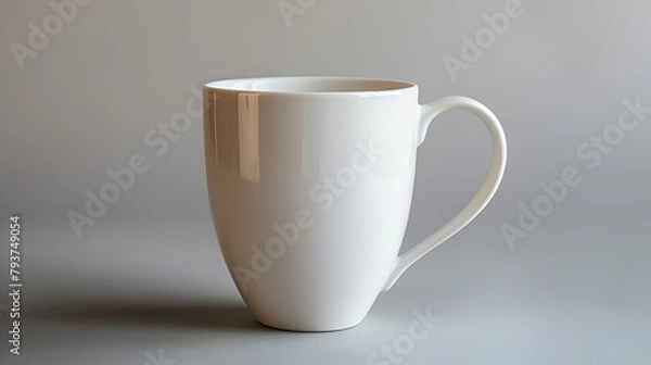 Fototapeta A mockup of mug white with modern background, cup of coffee, photography product, white background, logo mock up, mug, 4K photo, Generative by AI	
