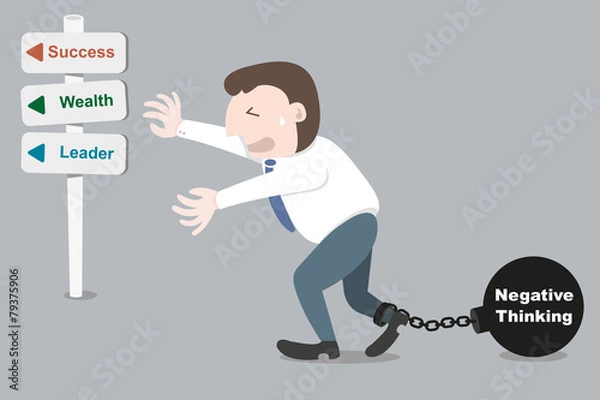 Obraz Businessman with trammel negative thinking
