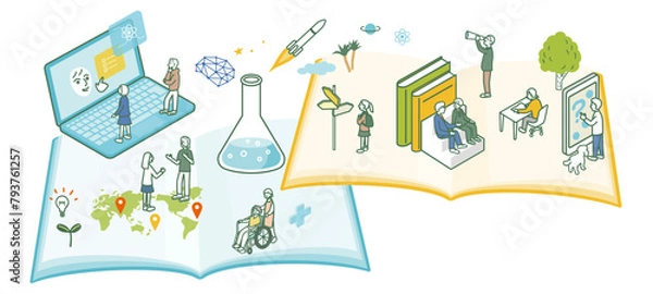 Obraz 進路を考える10代の若者たちのイメージイラスト