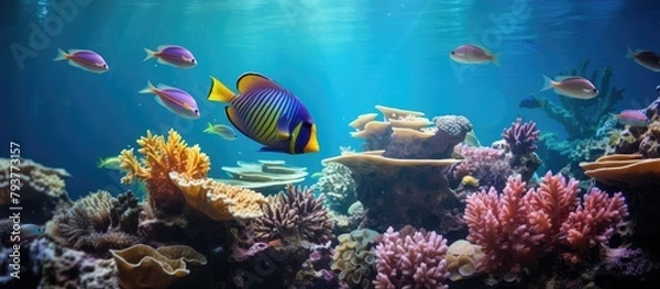 Fototapeta Fish swimming in a vast tank