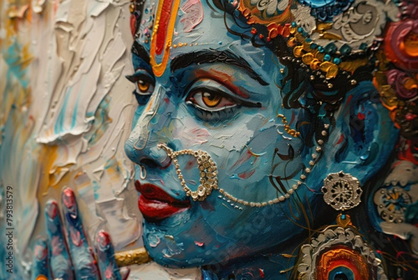 Fototapeta Painting of Krishna, Generative AI