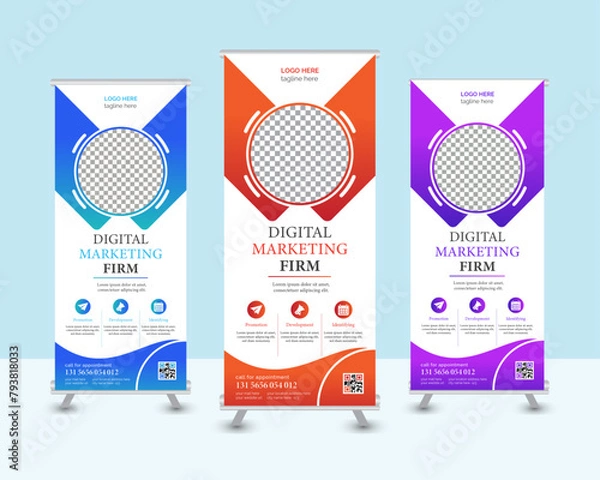 Obraz corporate roll up banner design.