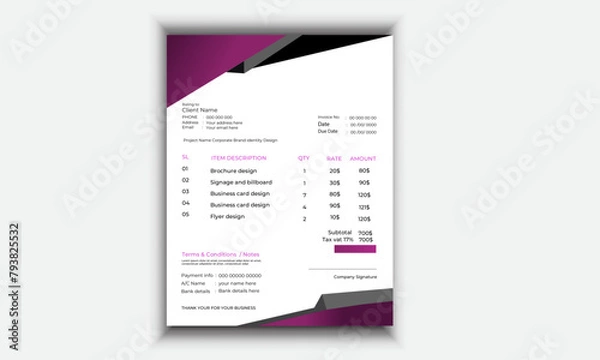 Obraz  invoice template