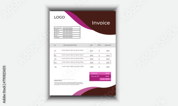 Obraz  invoice template