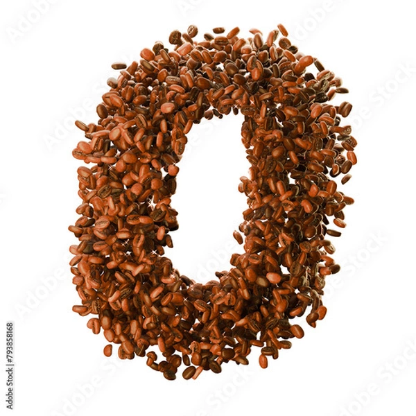 Fototapeta number 0 made with coffee beans on a transparent background