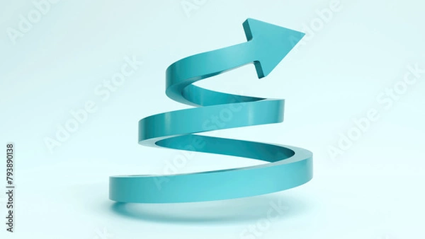Obraz The Upward Spiral, Rising to the Top, Spiral Arrow Pointing Up, Business Growth and Success, 3D render