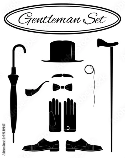 Obraz Gentleman icon set, vector illustration