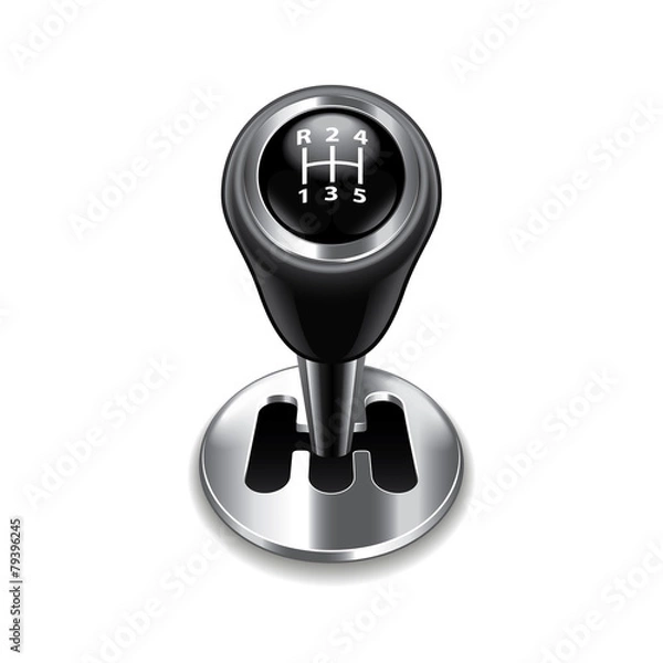 Obraz Transmisja samochodu na białym tle na biały wektor