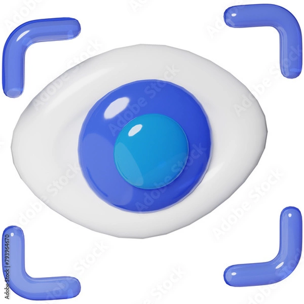 Obraz Eye Recognition Future Technology 3D Blue 