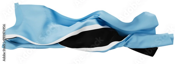Obraz Serenely Undulating Flag of Botswana with Striking Black and White Stripe