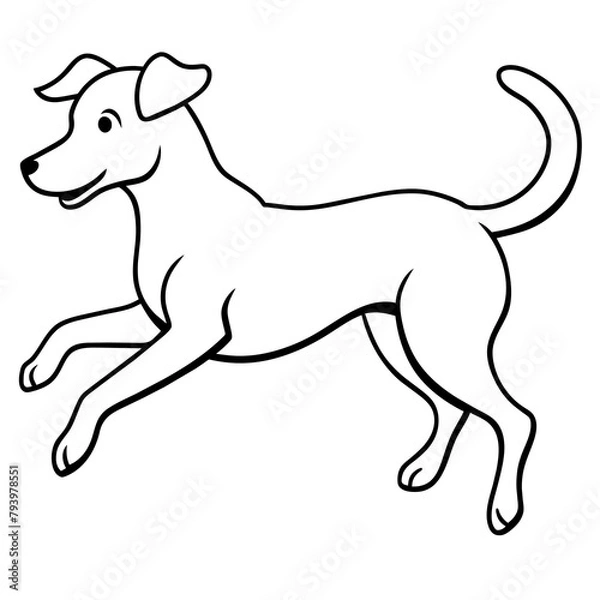 Fototapeta jumping dog vector illustration