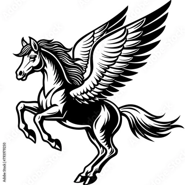 Obraz Horse with wings vector illustration