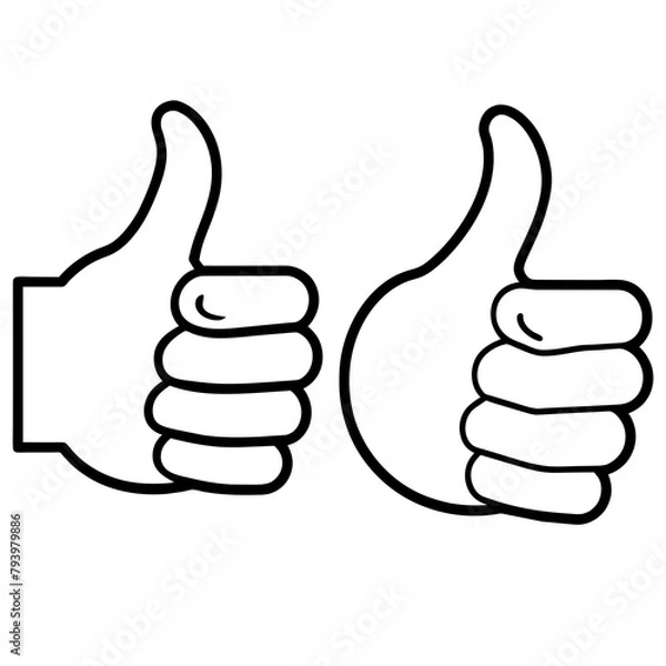 Fototapeta thumb up and down vector illustration