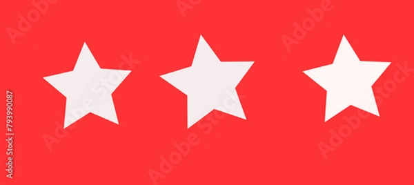 Obraz three white stars on red background