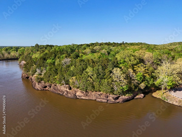 Obraz View of Cadron Settlement Park near Conway, Arkansas from the Arkansas river
