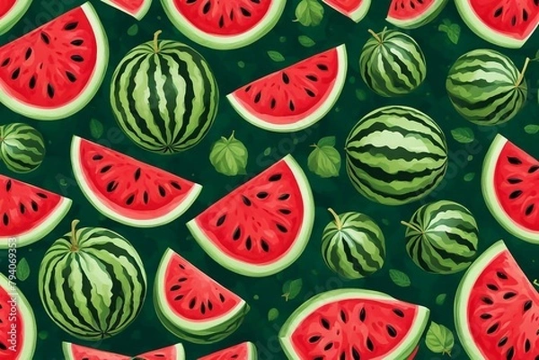 Obraz seamless pattern with watermelon