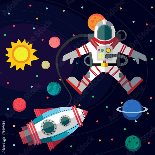 Obraz Outer space. Illustration in style flat