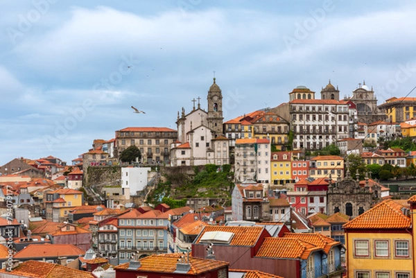 Obraz Porto, Portugal - 03142024: View of the old, historic, very picturesque district of Porto