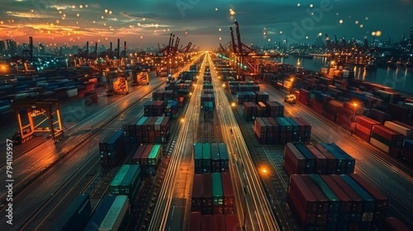 Fototapeta Authentic stock photos depict the complexities of supply chain management and logistics operations showcasing warehouse management systems