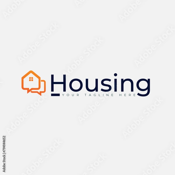 Obraz Housing Logo design template - Chat icon logo