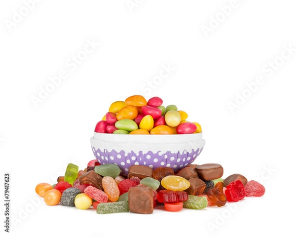 Fototapeta Open easter egg with candy