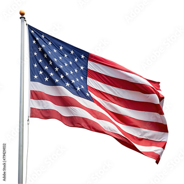 Obraz American flag waving on transparent background