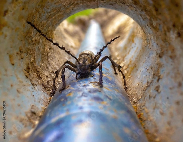 Obraz a pest insect in a dirty pipe