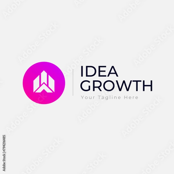 Obraz Idea Growth Logo design template - editable text