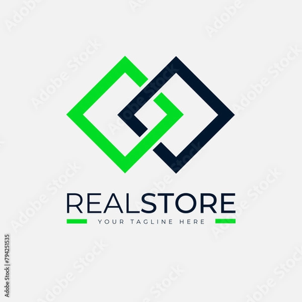 Obraz Real Store Logo design template - sqaure logo icon