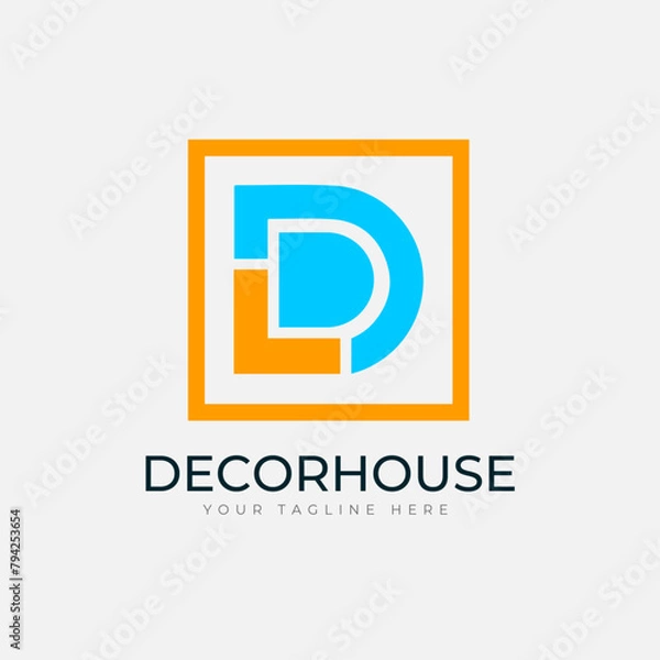 Obraz Decor House logo design template - letter D icon