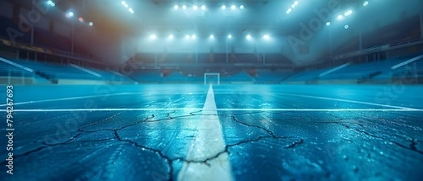 Fototapeta Futsal arena stadium with a blurred background. Concept Futsal, Arena Stadium, Blurred Background, Sports Event