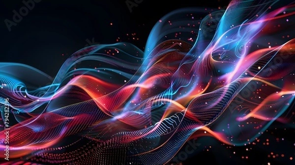 Fototapeta futuristic wave technology background 