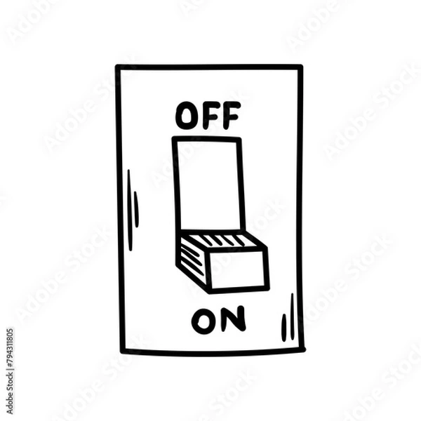 Obraz Switch vector icon in doodle style. Symbol in simple design. Cartoon object hand drawn isolated on white background.