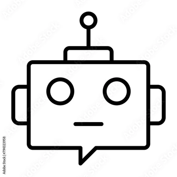Fototapeta Ai Assistant Vector Line Icon