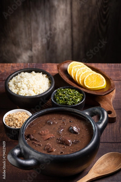 Obraz Feijoada, typical Brazilian food made with black beans.