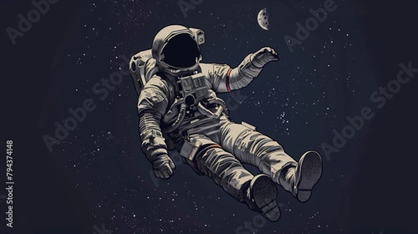 Fototapeta Astronaut Adrift in the Starry Expanse