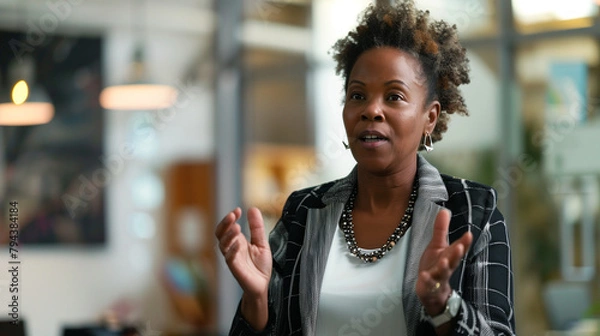 Fototapeta Confident Business Leader Explaining Concepts