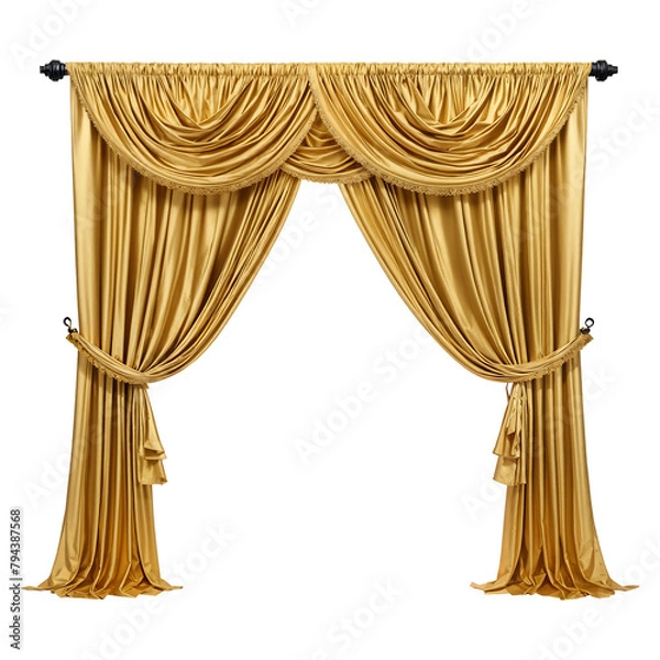Obraz Gold Curtains Isolated on Transparent Background