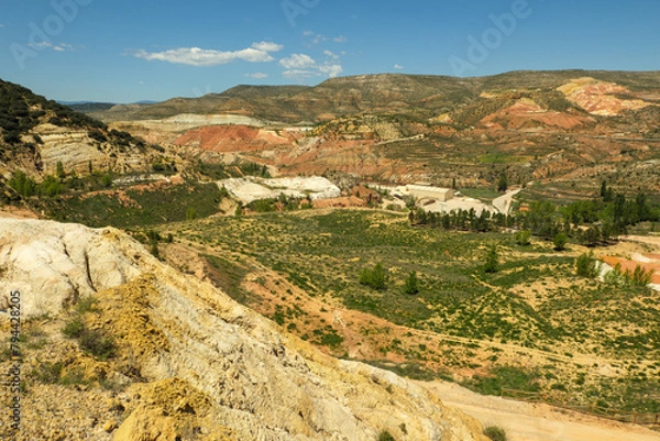 Fototapeta restored clay quarry and mine in spain