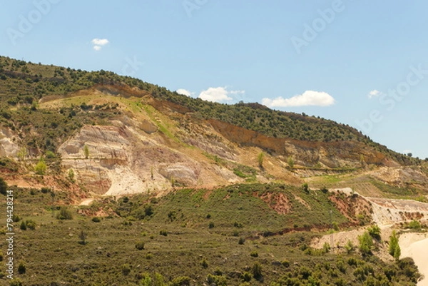 Fototapeta restored clay quarry and mine in spain