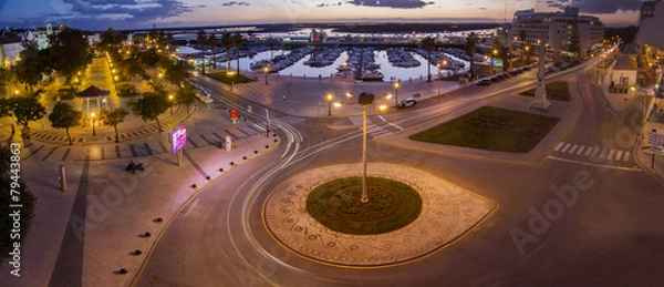 Fototapeta Panoramic view of the garden and marina of Faro