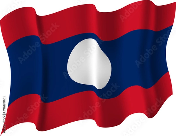 Obraz Laos Waving Flag 3D Realistic