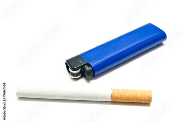 Obraz cigarette and one blue lighter
