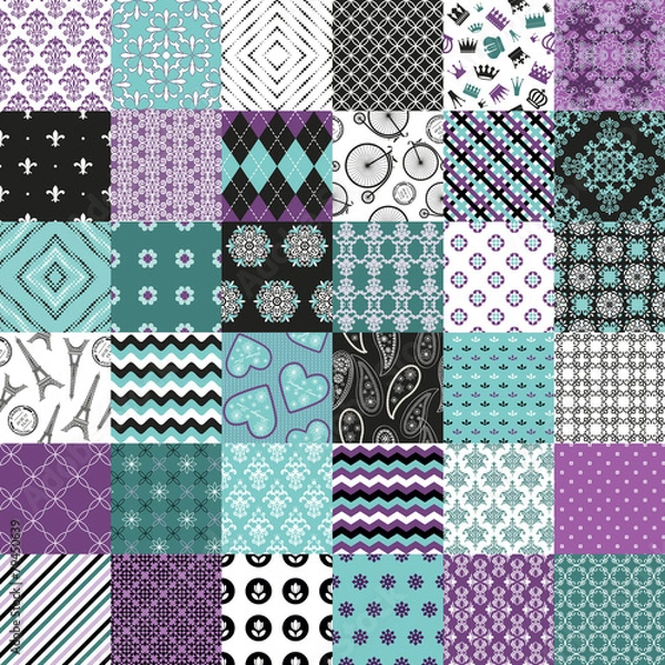 Fototapeta Seamless pattern mega set.