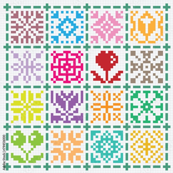 Obraz Geometric Embroidery Set