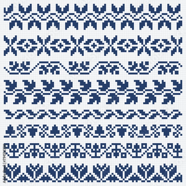 Obraz Embroidery Border Vector Leaf