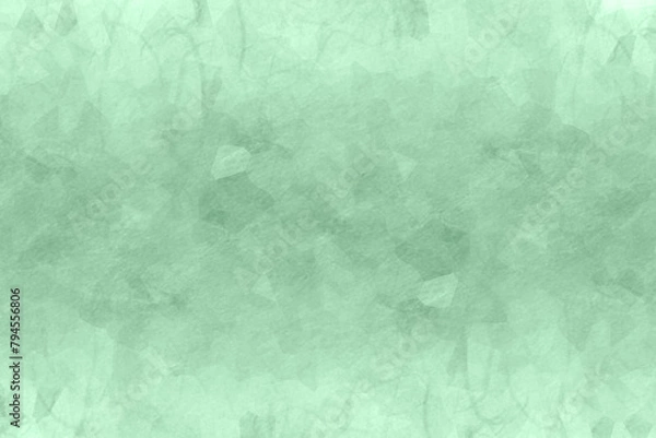 Obraz 透明感のある緑がかった水色・ミントグリーン 繊維とモザイク柄が透けて見える抽象的な模様の背景素材