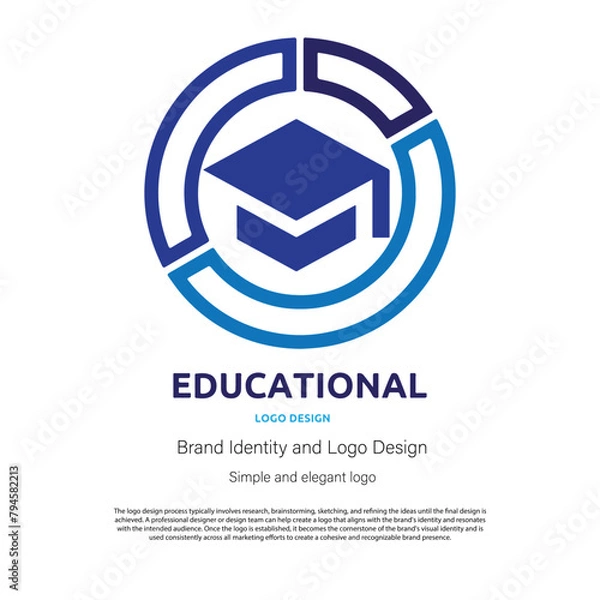 Fototapeta Teaching, education, and study logo design for graphic designer or web developer